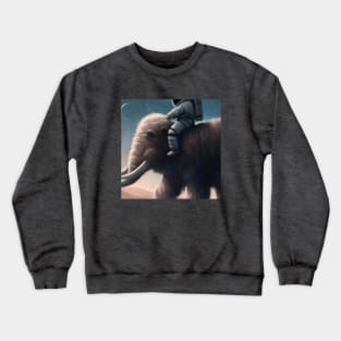 Astronaut Rides a Wooly Mammoth Crewneck Sweatshirt